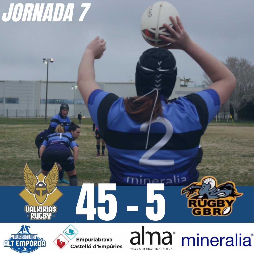 ‼️PARTIRDÀS CAP DE SETMANA‼️
Les VALKIRIAS vàren jugar la 7a jornada de la lliga amb les noies del <a href="/gbrfemenirugby/">Garrotxa RC</a> ‼️ Resultat final 45-5