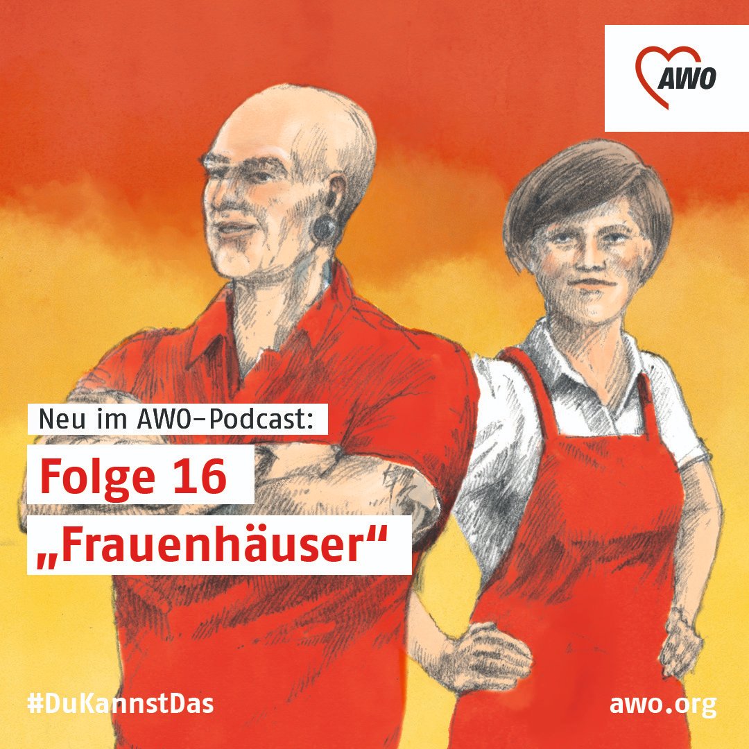 AWOBund's tweet photo. Neue Podcast-Folge mit @holgi! Brita Richl, Leiterin des #Frauenhaus.es der AWO Würzburg, erzählt von der Arbeit mit gewaltbetroffenen Frauen, von Mythen und Realitäten und was gegen häusliche Gewalt getan werden muss: https://t.co/QPd6kUWVDU https://t.co/HwDhIqHZaO