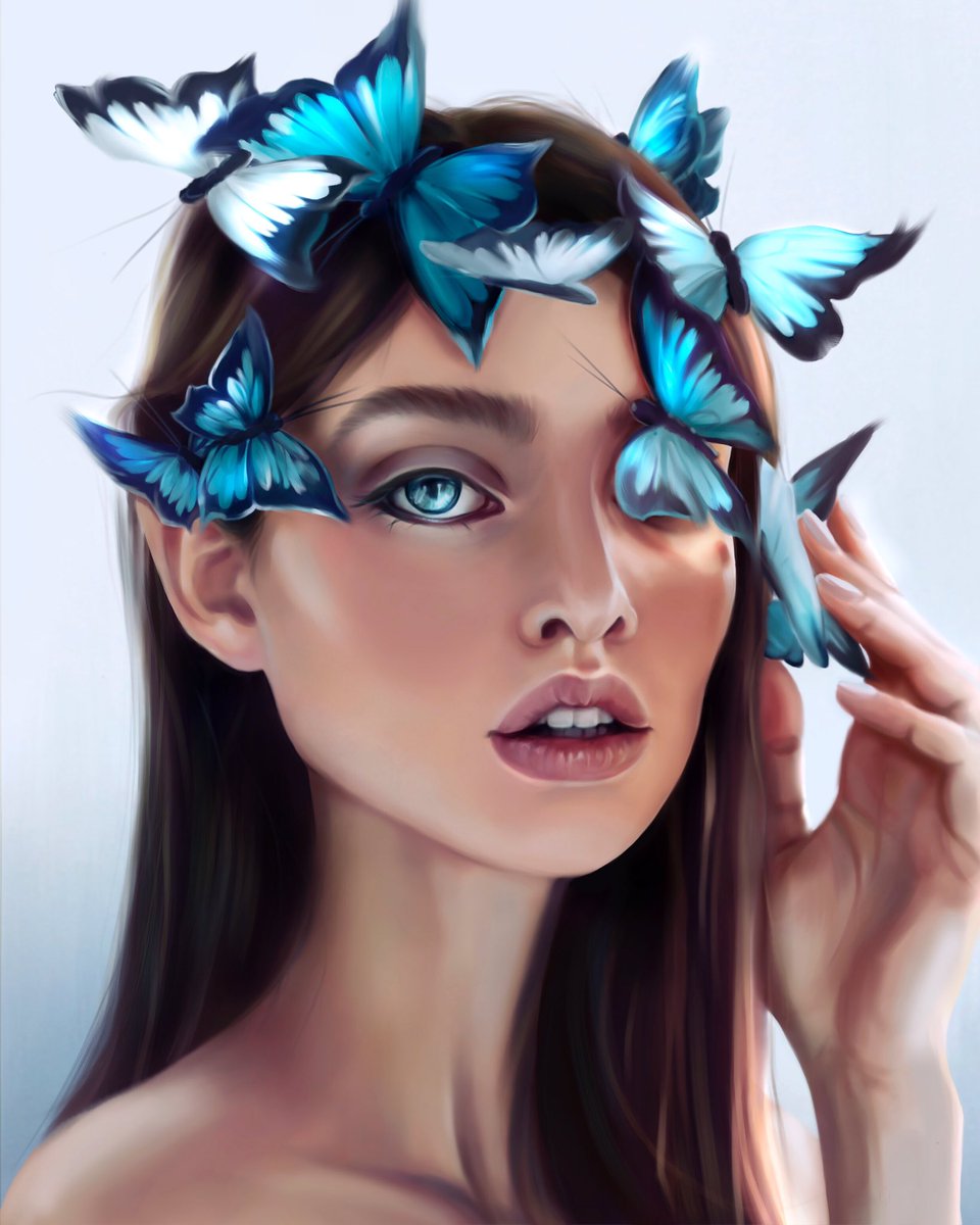 Hi guys! New art is ready🦋. Should I mint it, how do you think 🤔? 
#NFTartwork #womeninnft #NFTCommunity