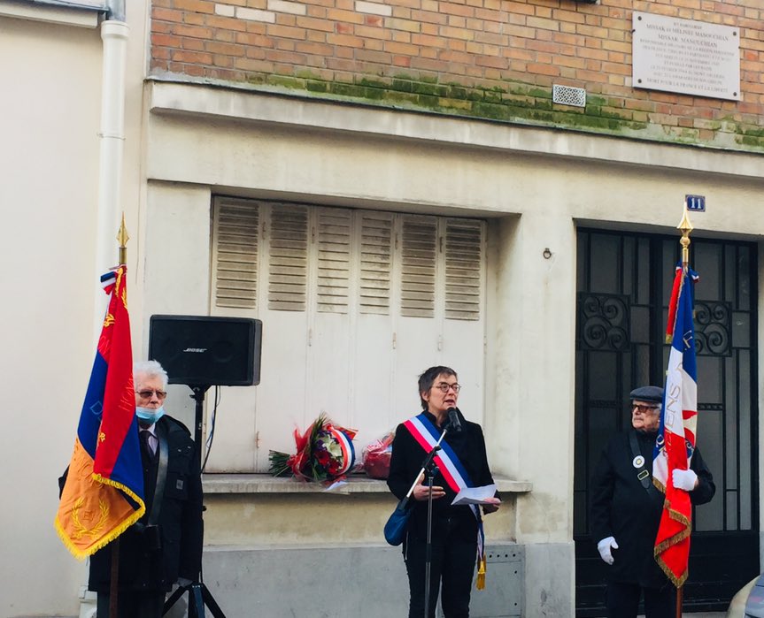 yannickhoppe's tweet photo. #78ans après le 21 février 1944, hommage à Missak #Manouchian, devant la plaque apposée en sa #mémoire sur l’immeuble qui fut son dernier domicile, avec son épouse Mélinée, situé au 11 rue de Plaisance à #Paris14. N’oublions jamais ces « 23 étrangers et nos frères pourtant » ! 🕊 https://t.co/585qPuxVco
