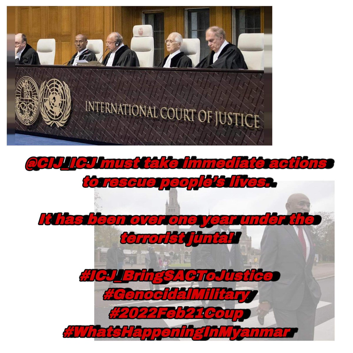 TTFR__Myanmar's tweet photo. #GenocidalMilitary have carried out mass killings, tortures,sexual abuses, arbitrary arrests,and other inhumane acts. Rohingya people were brutally #TorturedToDeathByJunta .We hope @CIJ_ICJ won’t neglect our sufferings.
#ICJ_BringSACToJustice
#WhatsHappeningInMyanmar https://t.co/MatO8GGJBg