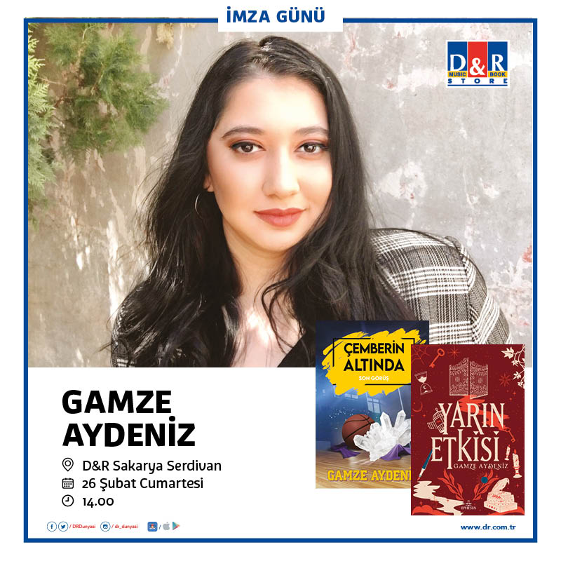 Gamze Aydeniz imza günü siz sevgili okurların katılımı ile 26 Şubat Cumartesi günü D&amp;R'da gerçekleşecektir. Tüm ziyaretçilerimizi bekliyoruz. 😎 
#serdivanavm #gamzeaydeniz 
#imzagünü