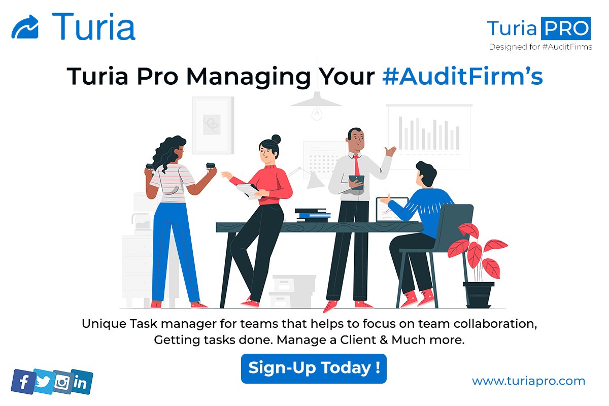 TuriaOffice's tweet photo. Turia Pro, A unique Task manager for teams that helps to focus on team collaboration, getting #Tasks done. Manage a Client &amp; Much more. 

Get a 30-Days Free Trial
Visit https://t.co/hFiJdOHfFV

#CA #software #team #collaboration https://t.co/iEvAzrBVjh