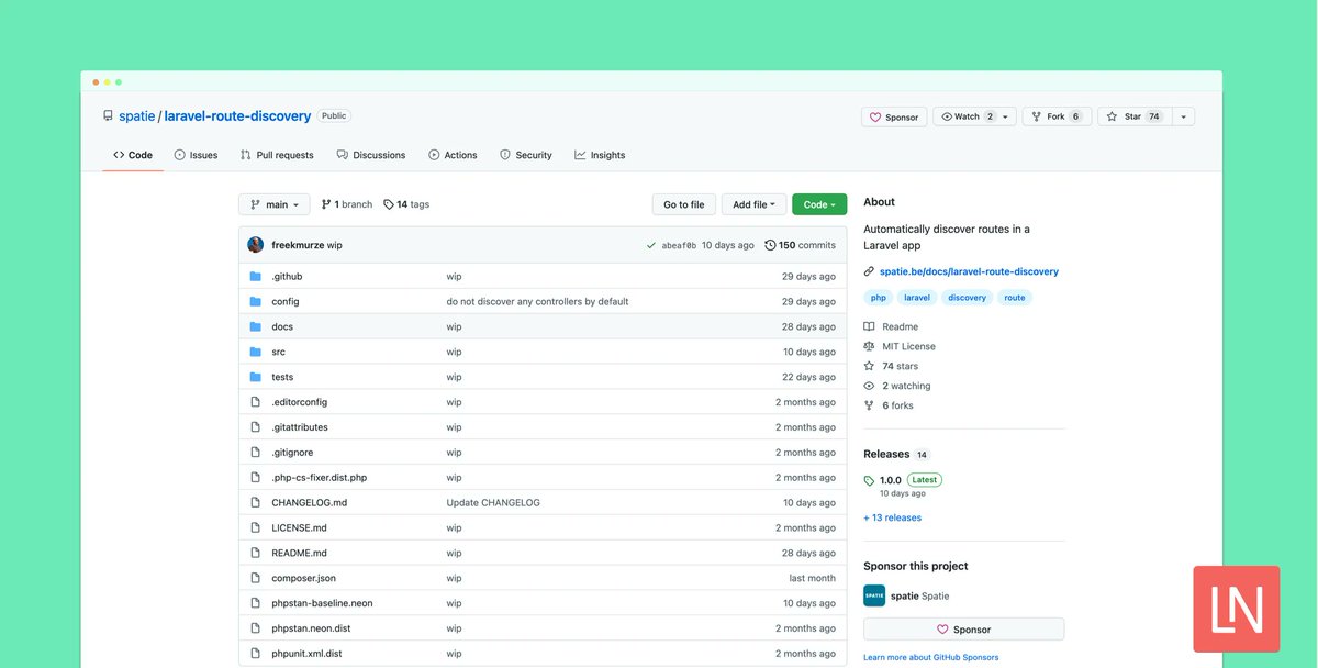 nmgtechnologies's tweet image. Laravel has come up with a new route discovery feature which is a package by Spatie, helping discover routes in Laravel applications. You can know about this recent update by going through this article. buff.ly/3v1gVbG - via @laravelnews
#Laravel #laravelapp #laraveldev