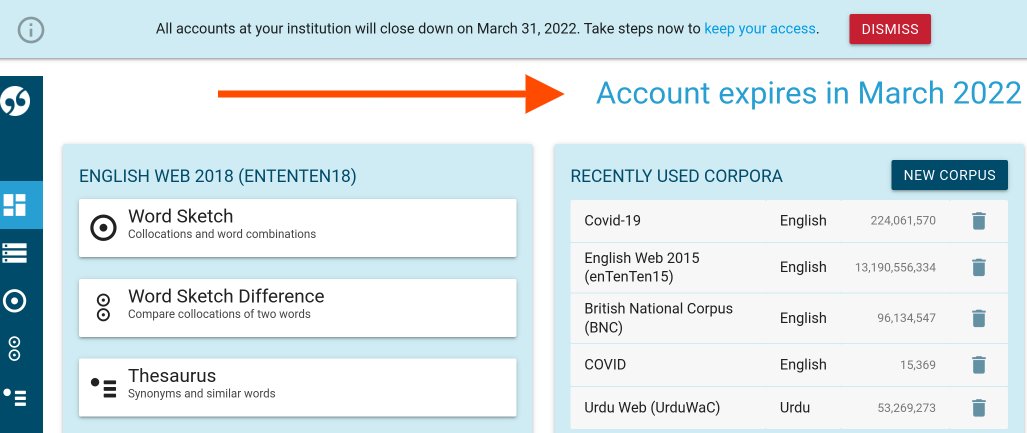 SketchEngine's tweet photo. Less than 40 days until 31st March when the free @elexis_eu-funded access to Sketch Engine terminates for 65,000+ academic users from the EU.
Contact your institution about the future of your access. Here're your options: https://t.co/H4BYE2uwwa
#corpuslinguistics #corpusanalysis https://t.co/zVWbIs9ld4