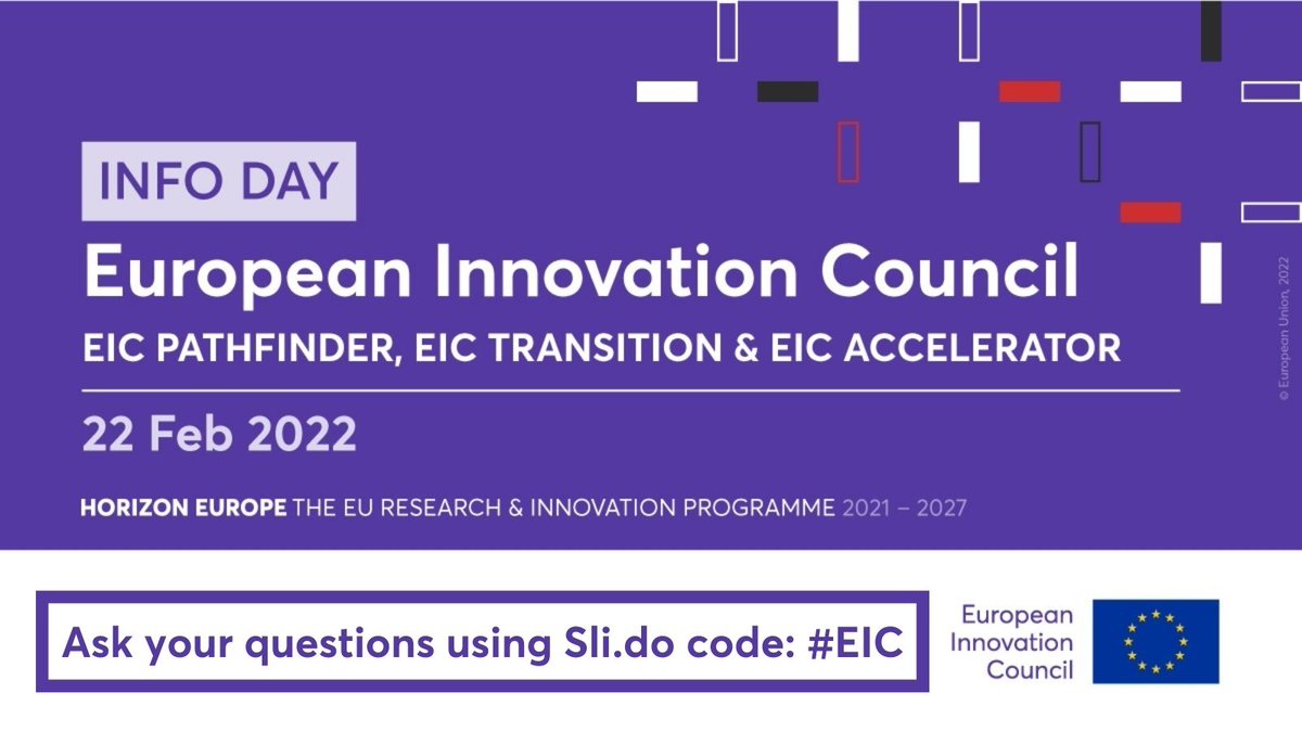 EUeic's tweet photo. The #EUeic Info Day is 𝘁𝗼𝗺𝗼𝗿𝗿𝗼𝘄! 🚀

Have questions for our experts? Send them already on Slido using the event code #EIC 👉 https://t.co/tE4aAyOJIh
                                                   
Registration not required. More info here 👉  https://t.co/7Z8ldohAfT https://t.co/4UX3RetwVI