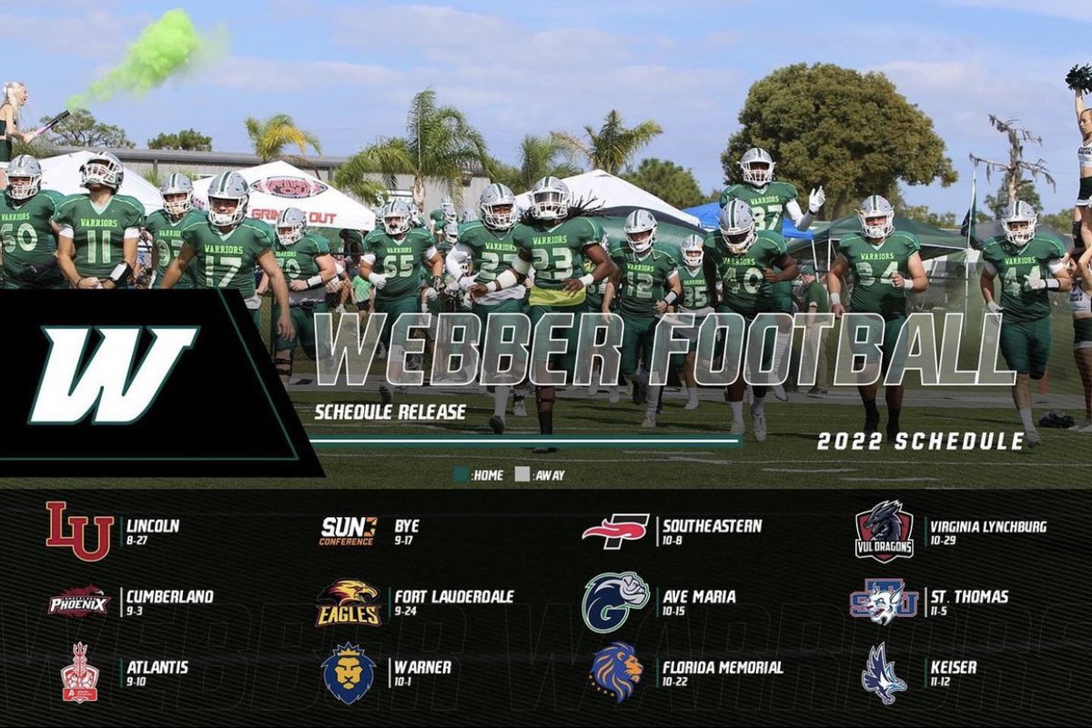 Webber Int'l University Football (@webberfb) on Twitter photo ⚔️See you in 187 days⚔️ ⚔️See you in 187 days⚔️
