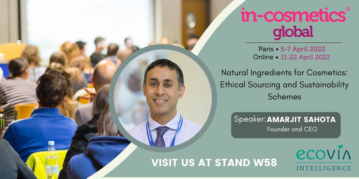 SCSummits's tweet photo. Learn about the growing importance of natural ingredients and ethical sourcing in the cosmetics industry. We shall be presenting the latest trends in our seminar at the In-Cosmetics trade show, taking place in Paris on 5-7th April.

Register for free at https://t.co/DhR3wrpYCM https://t.co/ga7SB4Tr3h