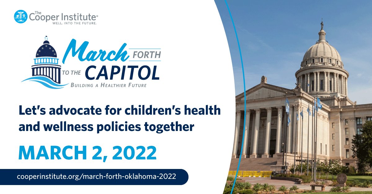 CooperInstitute's tweet photo. Join us on March 2nd at the Oklahoma State Capitol as we advocate for physical fitness & quality physical education. Learn more and RSVP: https://t.co/8HPmri5RNX #wellintothefuture #CooperCapitolDay #advocacy #OKlege https://t.co/KO4vopGUuF
