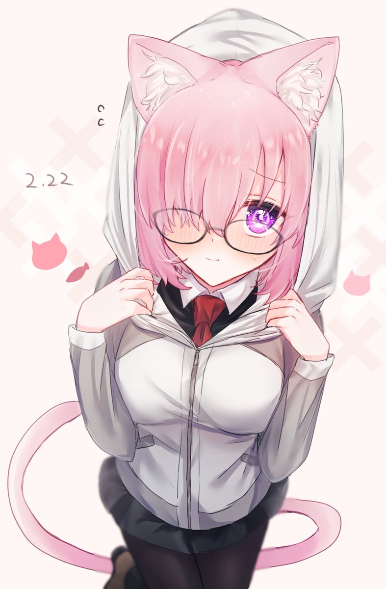 マシュ・キリエライト(Fate) 「「先輩どうしましょう…」な猫耳マシュ #FGO 」|はるかっぱのイラスト