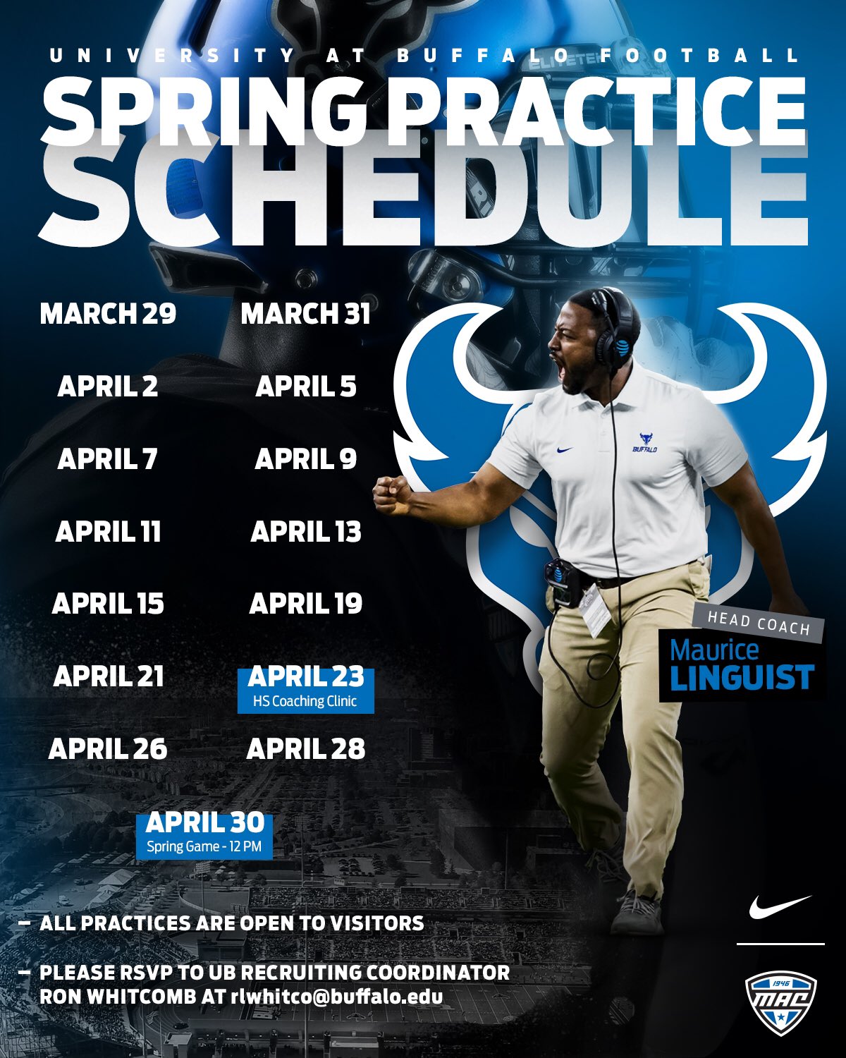 Ub Spring 2023 Calendar Kevin Sherman On Twitter: "2022 Ub Football Spring Practice Dates! Mark  Your Calendar To Visit Our Staff & Team This Spring. #Ubhornsup #All41  #Poundtherock Https://T.co/Zwqrppa9Gi" / Twitter