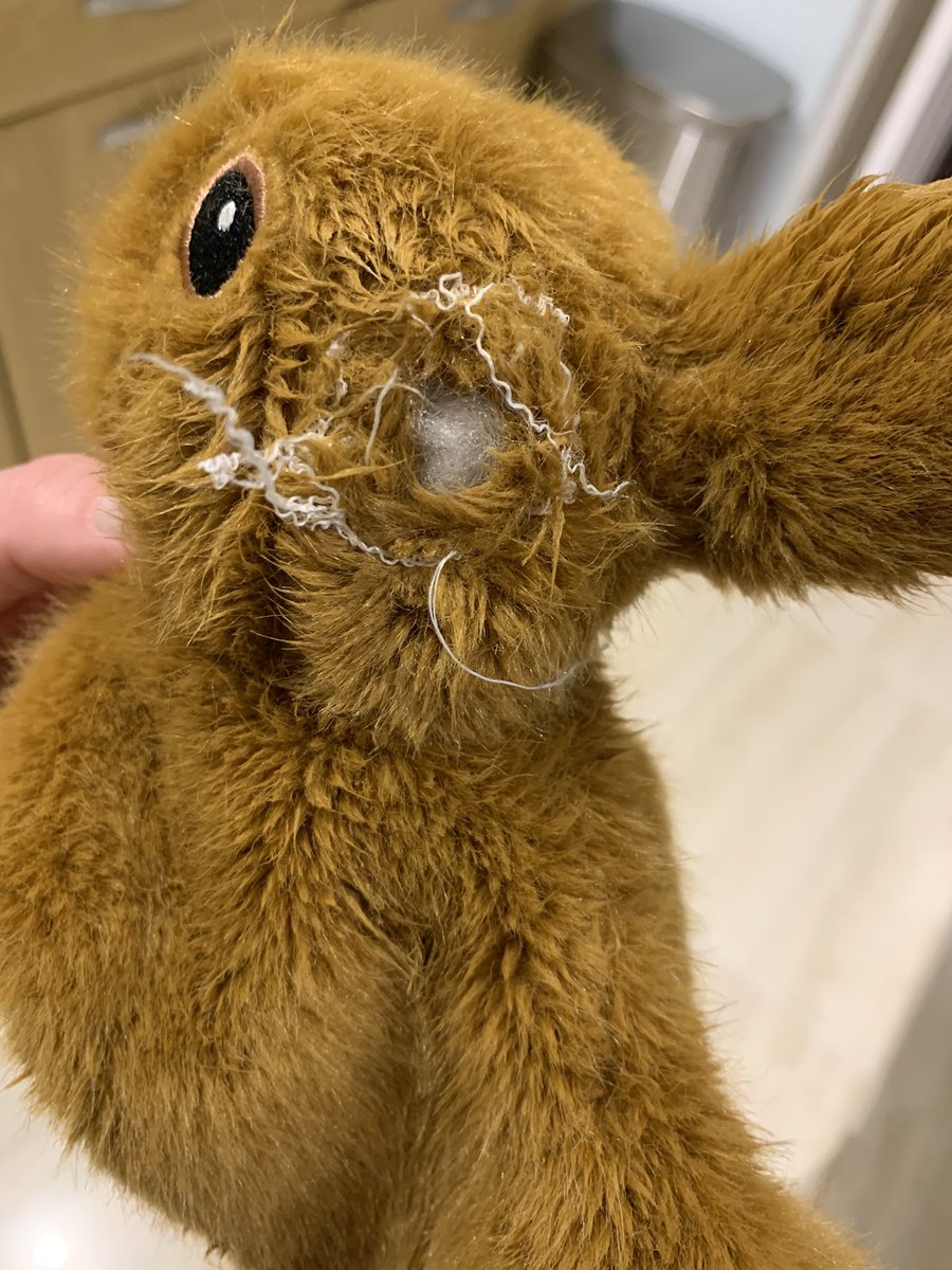 rrebeccaa_'s tweet photo. @PetsatHome we bought this Wainwright’s bunny from your New Malden branch on Saturday. Our puppy had her teeth on it for less than 5 mins and the ear already broke off! She was very upset that we had to take it away! Can we exchange it at all? https://t.co/qwVh7H9qeP