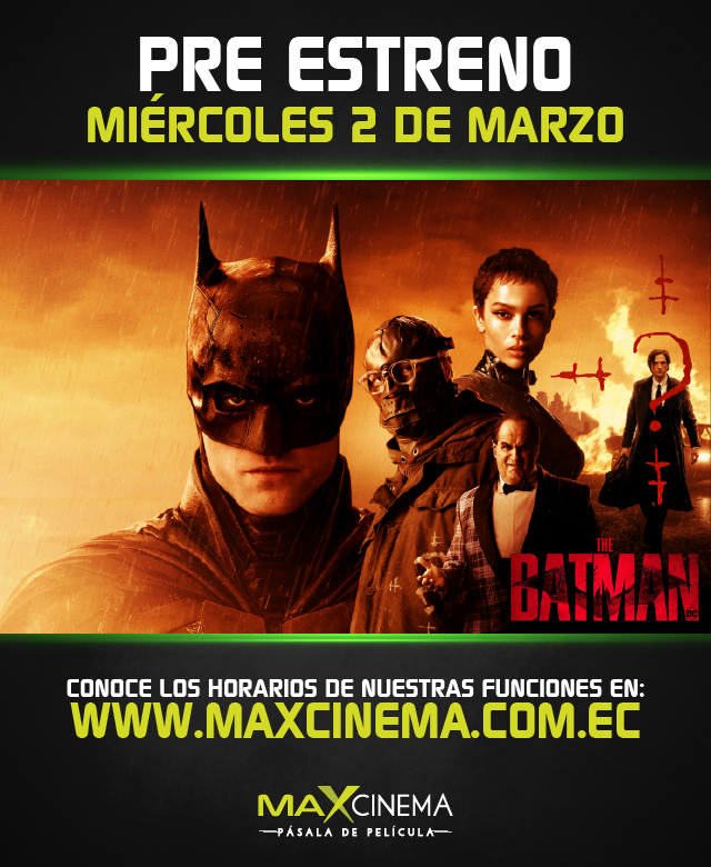 Mall_El_Fortin's tweet photo. Muchos de los secretos de #CiudadGótica están por ser revelados...
Evita los #spoilers y prepárate para el #preestreno de #TheBatman este miércoles 3 de marzo en #MaxCinema. https://t.co/H6b14JO6zQ