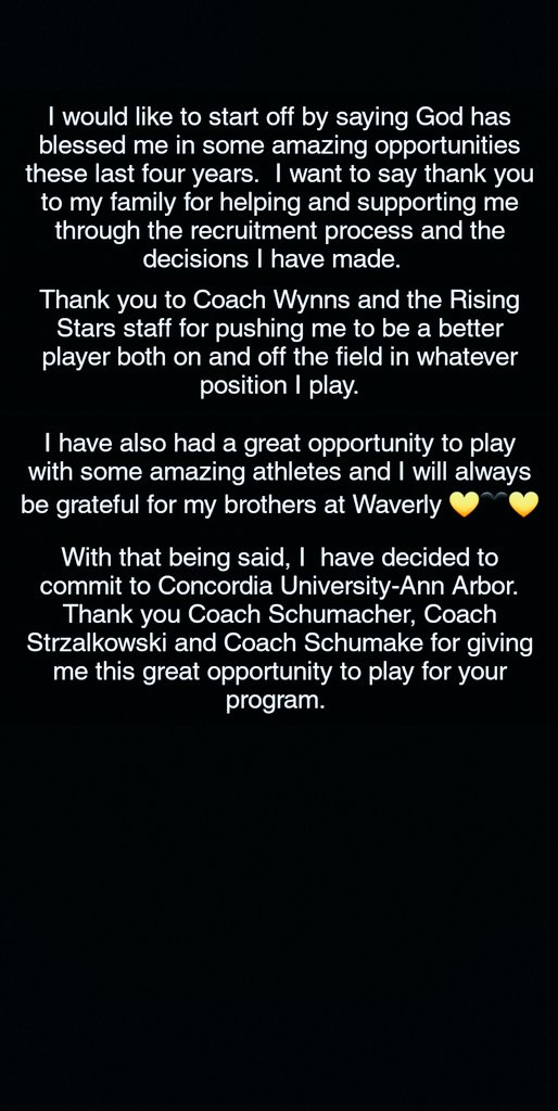 TyMillerCUAA's tweet image. I am so thankful &amp;amp; excited to announce that I am continuing my academic/athletic career at Concordia University. Thank you to my family for their unconditional love &amp;amp; support throughout my career. @CUAA_Football @CoachSchu44 @Coach_Straz @RisingStars6 @TheD_Zone #dirtybirds