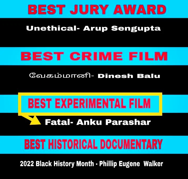 AnkuParasharArt's tweet image. Fatal win best experimental film award and The Key of life also win best silent film award in #rahulsfilmfestival2022 Kolkata, it's 20th awards for #thekeyoflife . thank you so team Rahul's Film Festival and @AnkuParasharArt &amp;amp; Parashar Motion Pictures] 🏆💓🙏

#awardwinningfilm