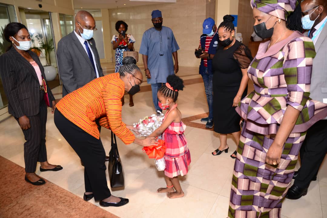 WHONigeria's tweet photo. Dr @MoetiTshidi arrives Nigeria today and hits the ground running as she met the @FinMinNigeria, Hajiya @ZShamsuna to advocate for appropriate financing for health as @WHO continues supporting the @NigeriaGov  towards reducing incidence of poverty due to illness. https://t.co/vsyZthkjur