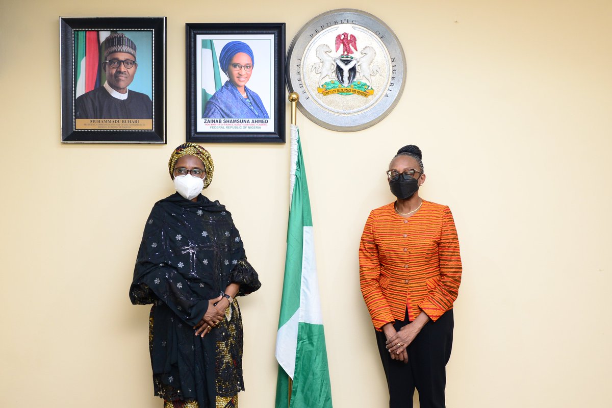 WHONigeria's tweet photo. Dr @MoetiTshidi arrives Nigeria today and hits the ground running as she met the @FinMinNigeria, Hajiya @ZShamsuna to advocate for appropriate financing for health as @WHO continues supporting the @NigeriaGov  towards reducing incidence of poverty due to illness. https://t.co/vsyZthkjur