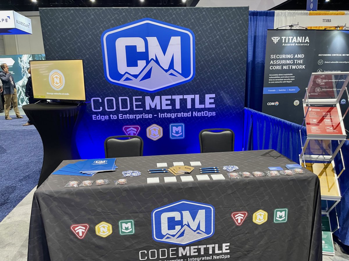 CodeMettle's tweet image. A few pictures from #WEST2022 in San Diego last week! 

At the show, we were able to link up with customers and industry partners to discuss our latest developments in NetOps simplification and management. Can&apos;t wait exhibit again next year!