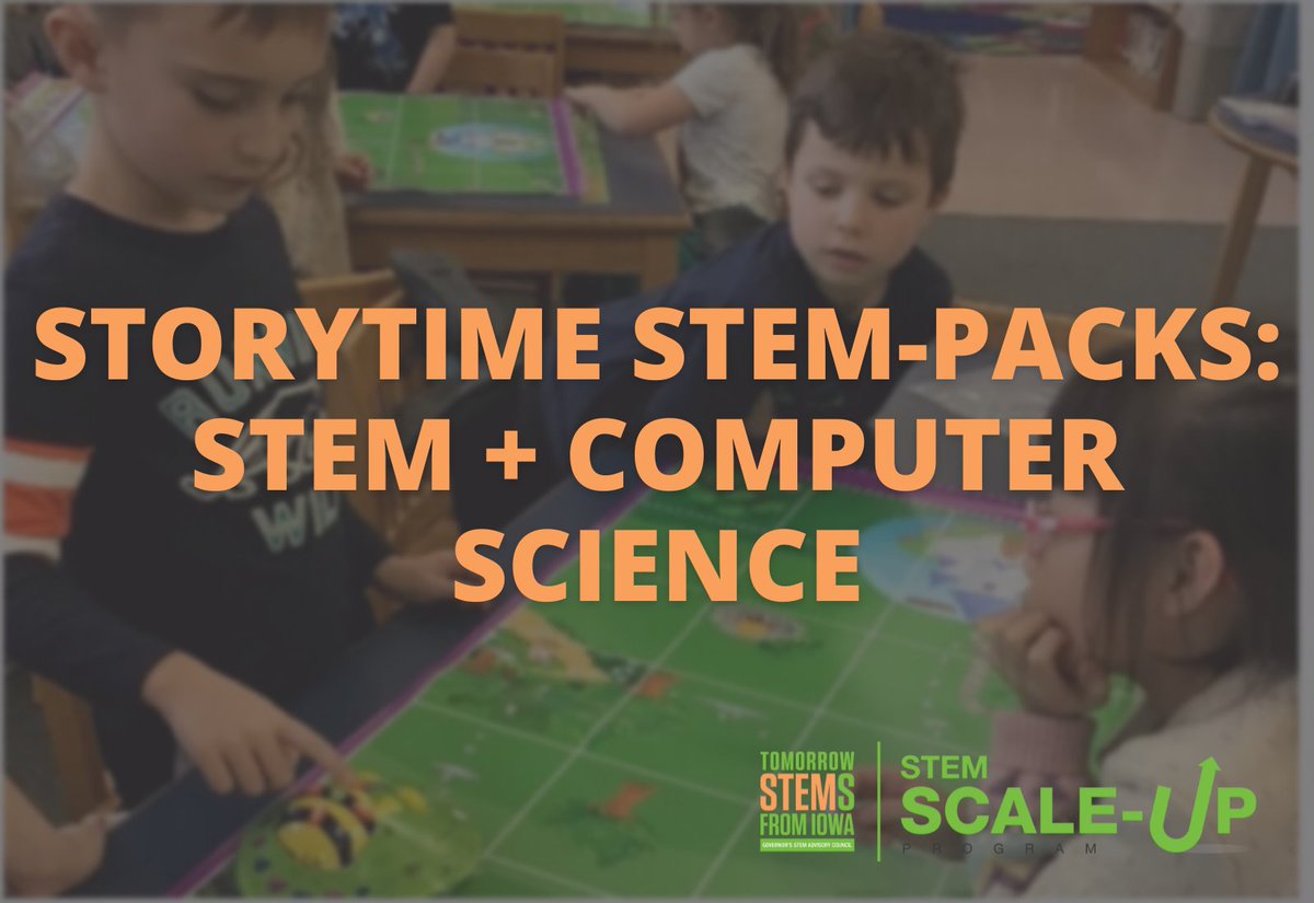 IowaSTEM's tweet photo. Storytime STEM-packs make the connection between computer science and literature, where students work together to solve problems and explore STEM concepts. ๐ก
You can bringa #ScaleUpProgram like this to your classroom! Learn how at https://t.co/Q57KRYFul3. https://t.co/NoZdGEWHMK