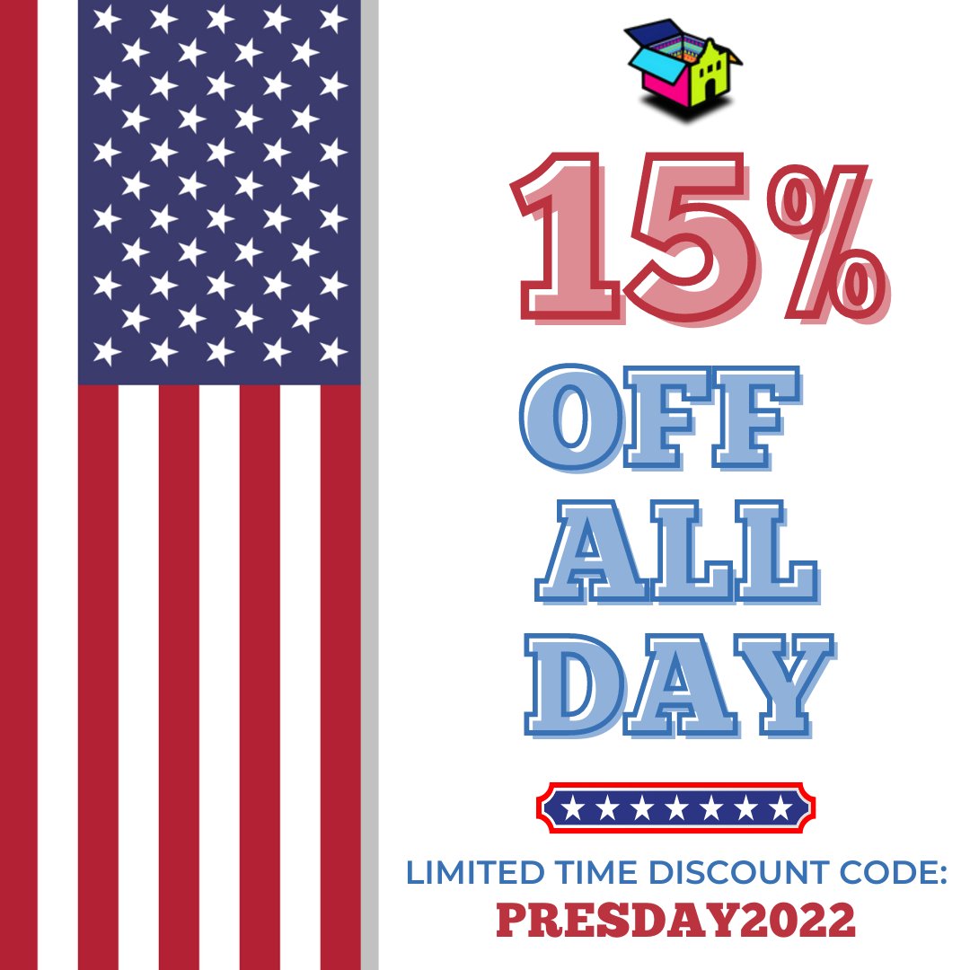 🇺🇸Happy President’s Day🇺🇸

To celebrate, every box (including custom boxes) in our store is 15% off with the limited time discount code “PRESDAY2022” 🙌

Don’t miss out on this amazing deal!