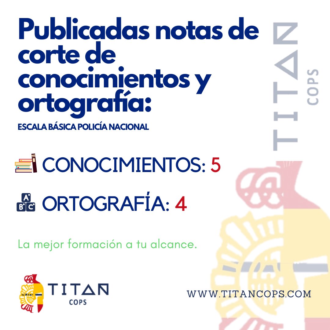 titancops_com's tweet photo. ➡️ Publicadas notas de corte de la prueba de conocimientos y ortografía de la promoción #XXXVIII de Escala Básica de la Policía Nacional. 

➡️ Mañana a partir de las 9:00 se publicarán las notas y se convocará a entrevista y reconocimiento médico a los aspirantes indicados. https://t.co/EDpjPyI9Mx