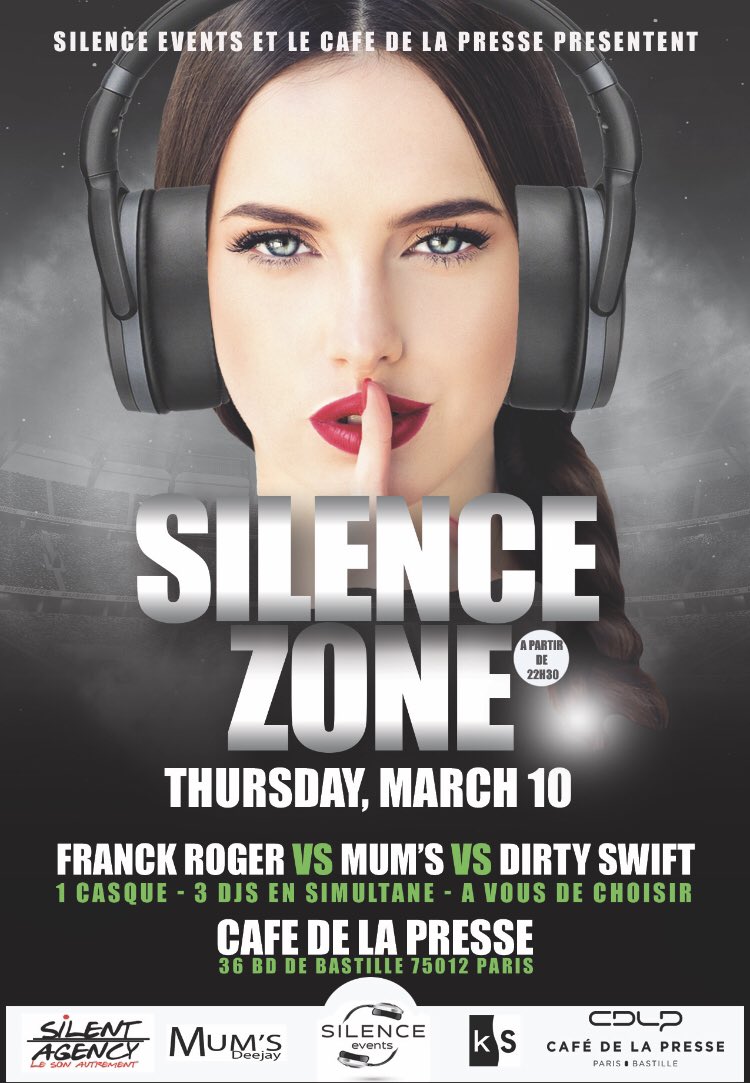 silence_events's tweet photo. BOOOOOUUUMMMMMMMMMMMMMMMM
SILENCE ZONE - 10 MARS 2022 - CAFE de la PRESSE Choumeng Ly
Une soirée sous casques vous attend avec aux platines et dans vos oreilles Mum's Deejay FRANCK ROGER Dirty Swift

Toutes les infos dans l’évent ici  👇

https://t.co/fxXQsbqfqt https://t.co/2eo3GIF3JJ