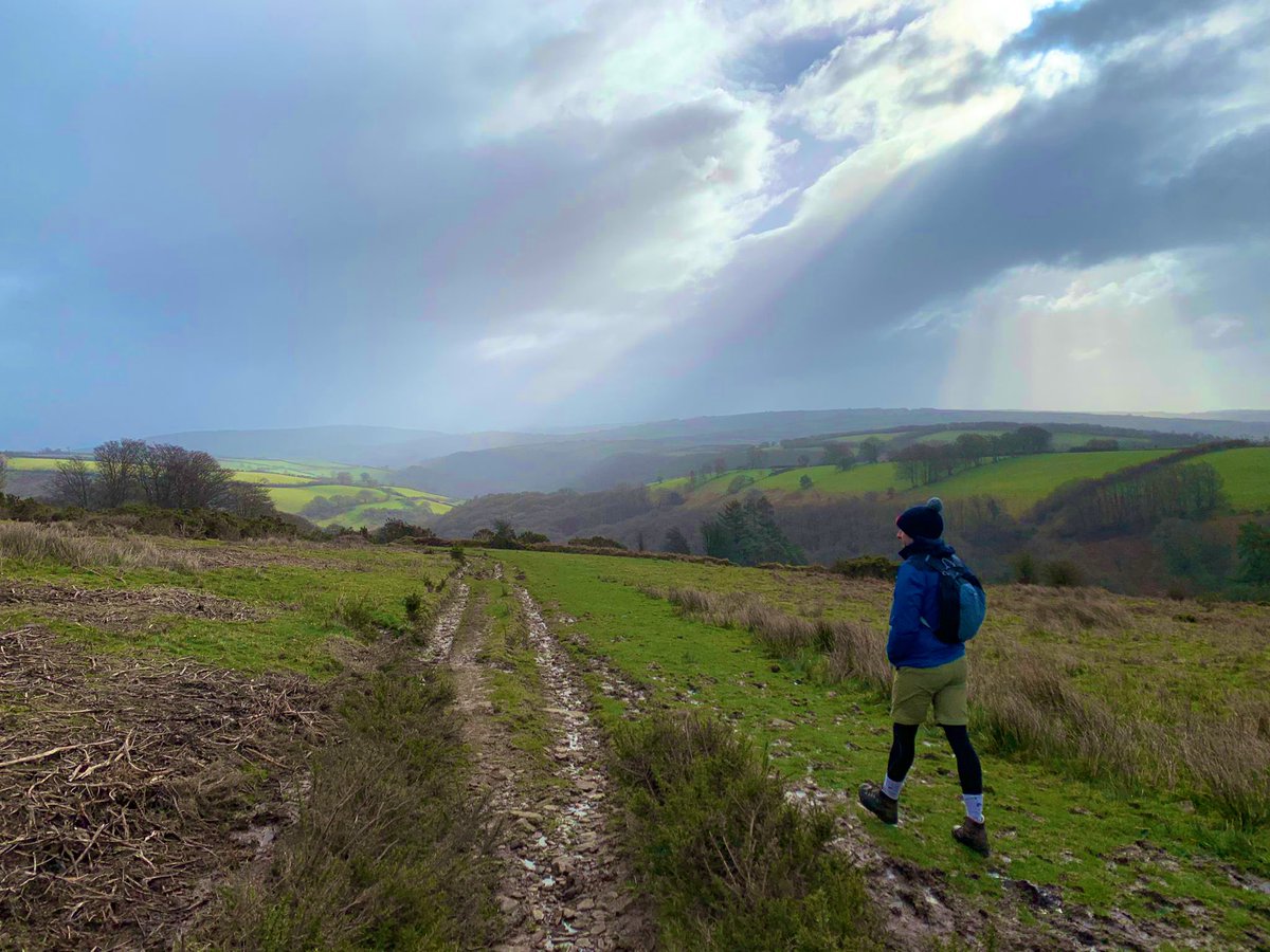 BritainsHigh's tweet photo. 23/47 Dunkers Beacon, Somerset, 519m with @calcalmurphy #Somerset #Exmoor #windy #StormFranklin https://t.co/i6BjPjJFO6