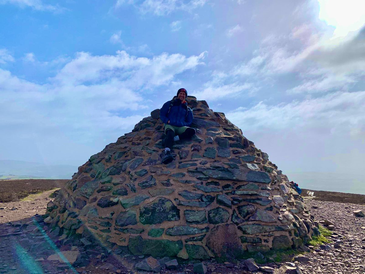 BritainsHigh's tweet photo. 23/47 Dunkers Beacon, Somerset, 519m with @calcalmurphy #Somerset #Exmoor #windy #StormFranklin https://t.co/i6BjPjJFO6