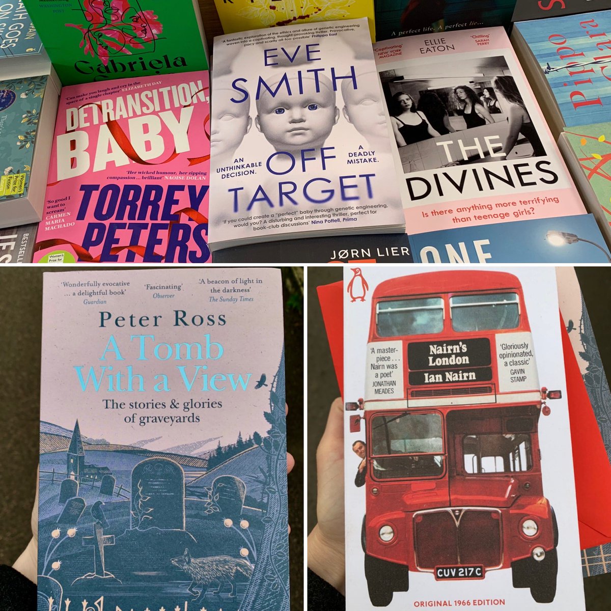 KtAllenWriting's tweet photo. Things I love about bookshops #423: When @dulwichbooks does my birthday gift picking for me.
I need to go back for my own copy of Nairn’s London - dipped in & loved it. Already have, love & recommend
A Tomb With a View
Look what else I spotted @evecsmith
#OffTarget #OnTable https://t.co/ZjFKF537Qo