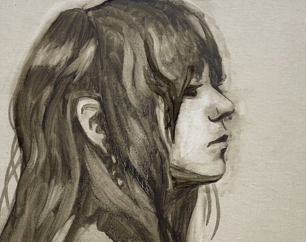 candlelimbsx's tweet photo. Stages of a self-portrait in oil https://t.co/o2i4UWEgNK