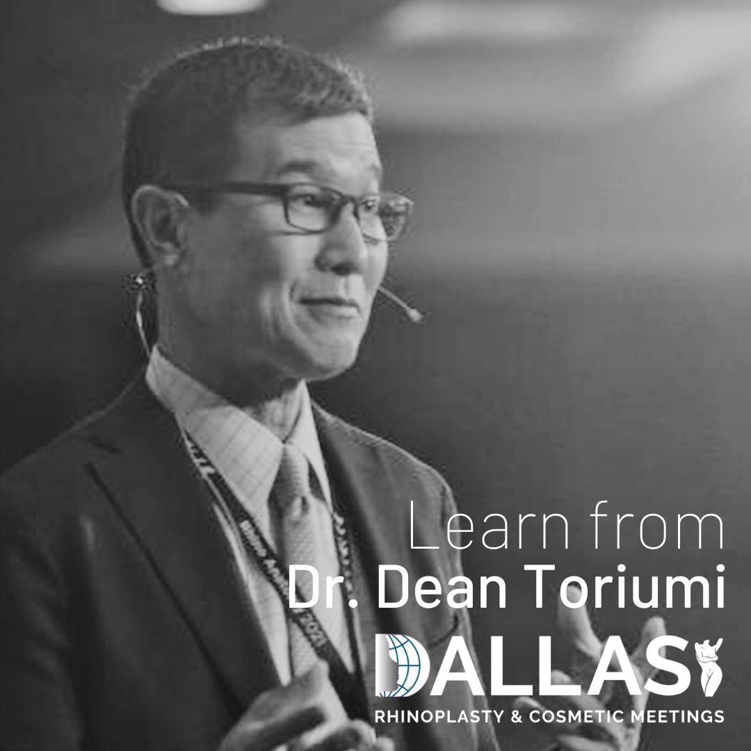 We're beyond thrilled to welcome <a href="/deantoriumimd/">Dean Toriumi</a>  to #Dallas as one of our Dallas Rhinoplasty™ faculty members!

You can learn from Dr. Toriumi at the Dallas Rhinoplasty Meeting next month from March 11-13! Dallas Cosmetic will be March 10 &amp; 11.
bit.ly/DallasRhinoand…