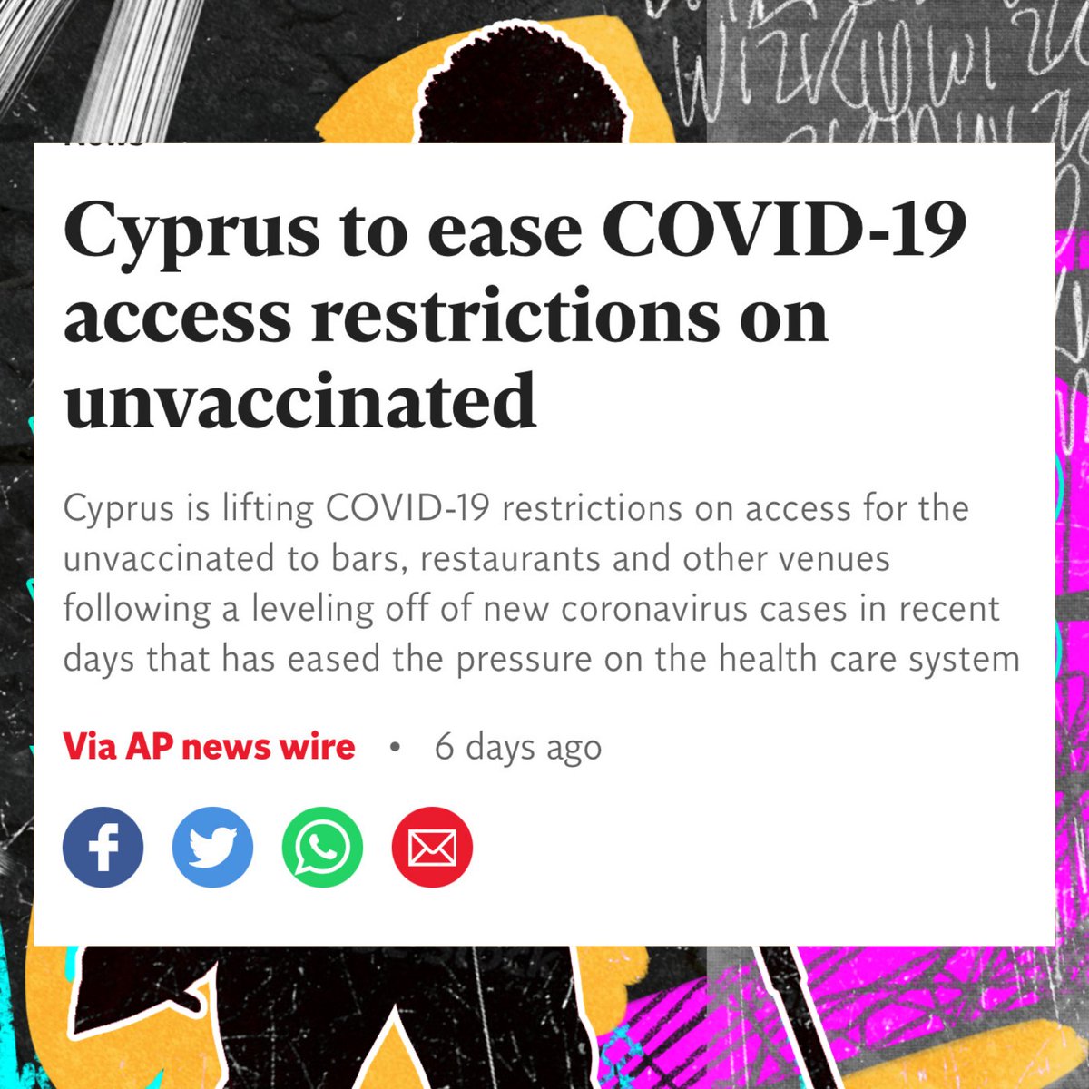 GREAT NEWS !! 🎉 🎊 🇨🇾 
Cyprus is Lifting COVID-19 restrictions on access for the unvaccinated to bars, restaurants and other venues! 🙌🏾 
SWIPE for more info➡️ 

News Source: Independent.co.uk 📰 

#TakeFlight #MOABreak2022