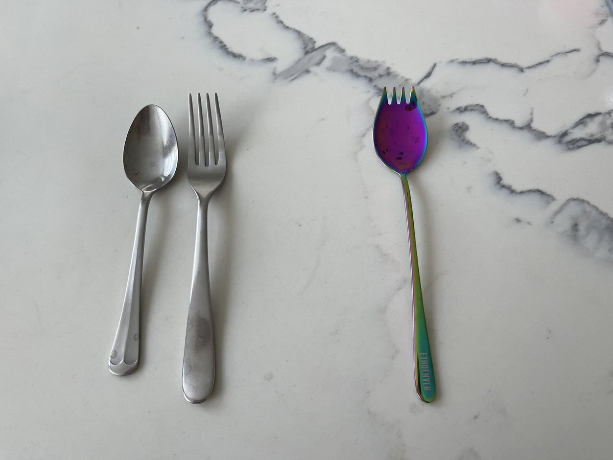 Web2 me vs. Web3 me  🍴🥄Give this a retweet if you know what I’m talking about. #IYKYK <a href="/EthereumDenver/">ETHDenver 🏔🦬🦄</a>