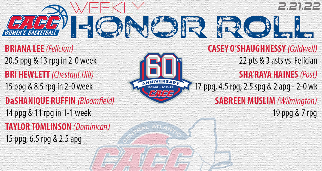 . #CACC WBB Weekly Honor Roll (2-21-22)