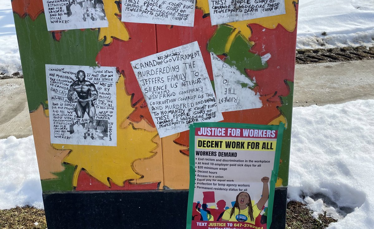 Hanging posters up around my hood today @MigrantRightsCA @fairwagesnow #justice4workers #FamilyDay #highlandcreek #migrantsrights