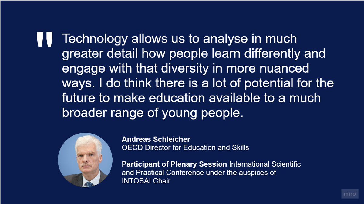 🔹Andreas Schleicher, #OECD Director for Education and Skills. Participant of #PlenarySession International Scientific and Practical Conference under the auspices of #INTOSAI Chair

#registration➡🔗bit.ly/3rfOyUT
#INTOSAIConf22 #SAI #audit