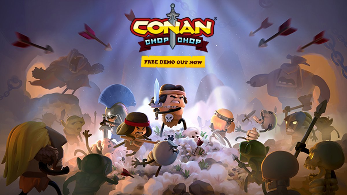 ConanExiles's tweet photo. Hey, we heard you like Conan and Conan 𝘵𝘩𝘪𝘯𝘨𝘴. Which is great because you can get more Conan in your life with a free @ConanChopChop demo available now on Steam! Hack, slash, and maybe even chop your way through adorable enemies.

Check it out here: https://t.co/AxaLfqUZYa https://t.co/3Mc3aXUKYj