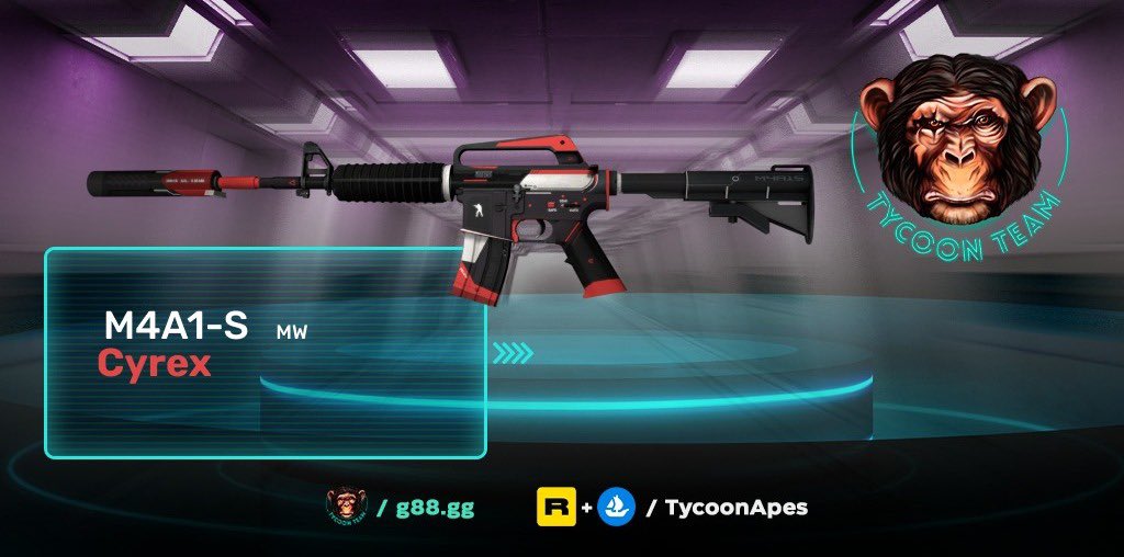 TycoonApes's tweet photo. $22.00 GIVEAWAY! 🎉
M4A1-S | Cyrex 

✅ Follow @TycoonApes
✅ Retweet + Like
✅ Tag your friends

⚠️For x2 chances to win follow us on instagram at: https://t.co/hxvtGoVAsM

Ends in 2-Days! ⌛#giveaway #CSGOGiveaway #CSGO #NFTs https://t.co/yoX5iZxobE