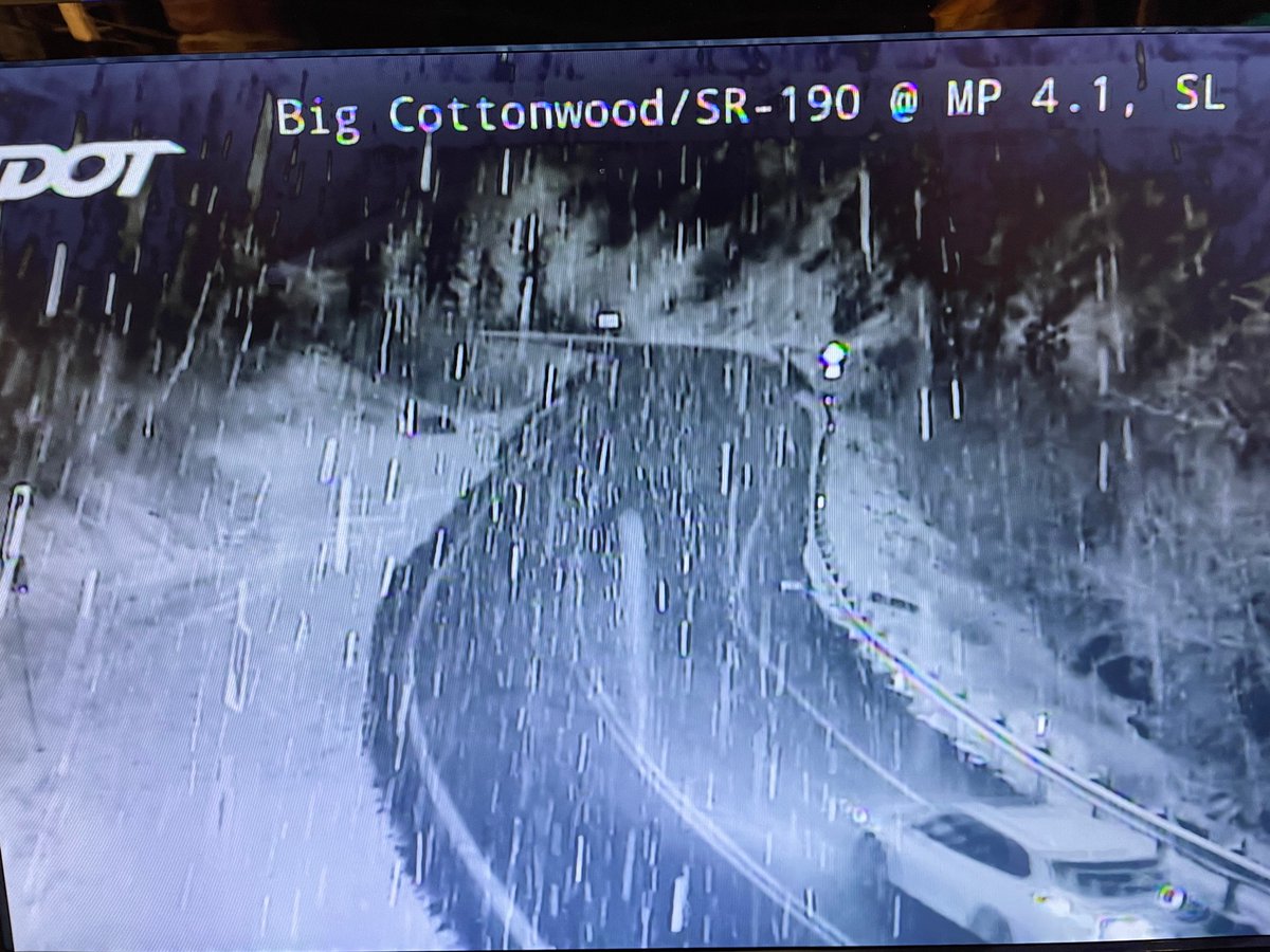 Big wet flakes up Big Cottonwood Canyon this morning. 5-10” possible.