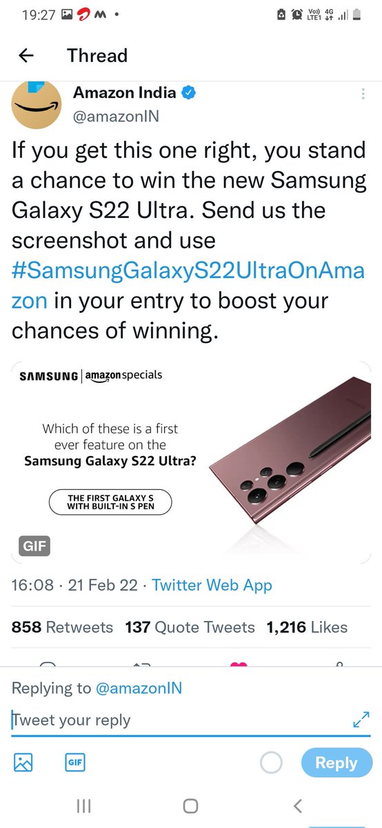 djdipika's tweet photo. #SamsungGalaxyS22UltraOnAmazon @amazonIN The First Galaxy S with built in S- Pen ❣❣ https://t.co/cqYrkLkrFg
