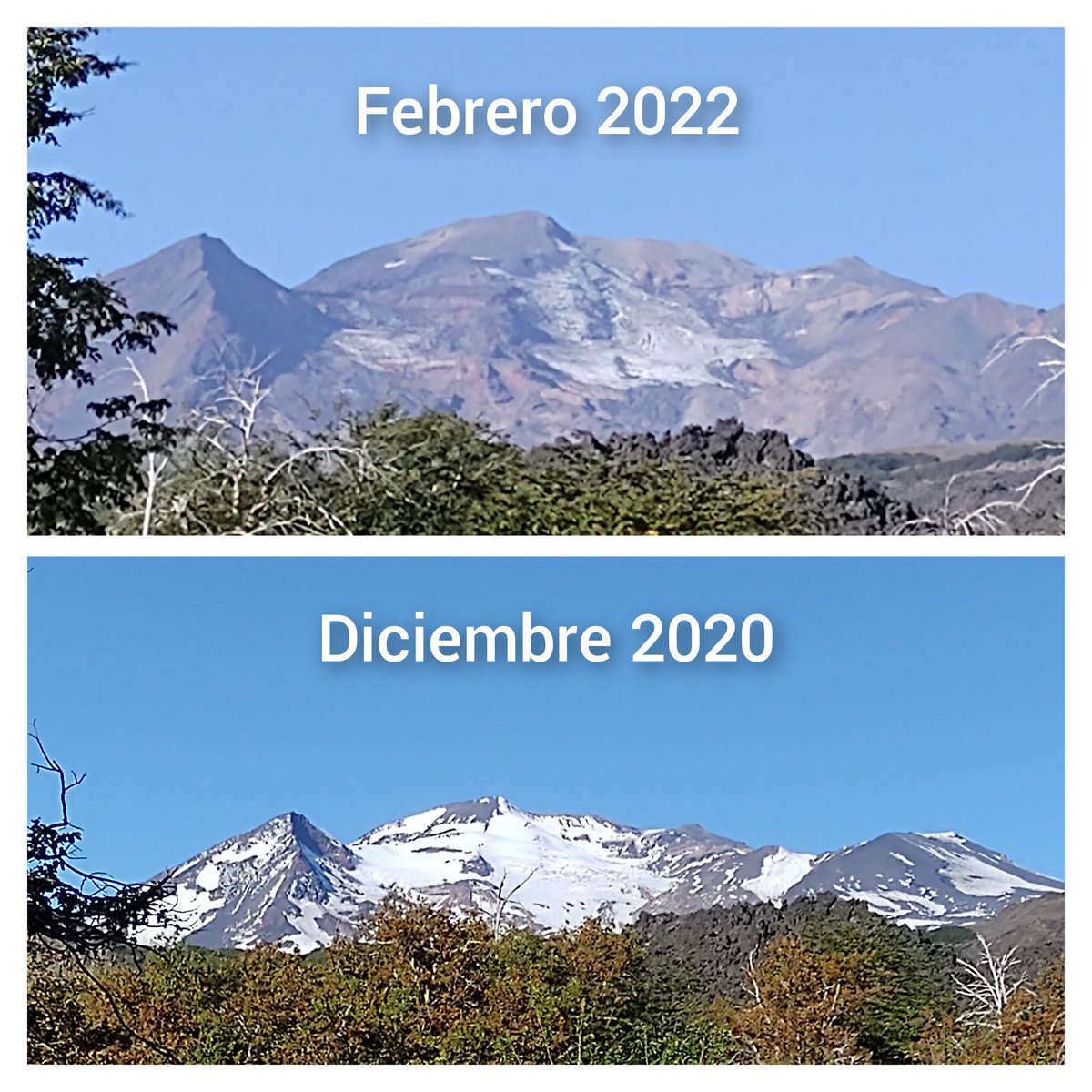 SamJSB10's tweet photo. Glaciar #NevadosdeChillan, #Sequia , #chileseseca #ElTiempoCHV https://t.co/tcLCir92SP