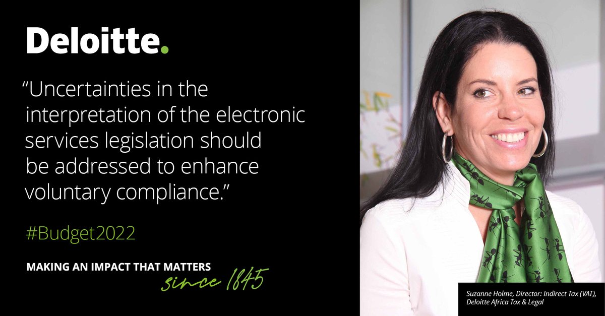 DeloitteSA's tweet image. Several proposals were made requesting that the ambit of the VAT Act be widened, allowing the intermediary or agent to account for transactions on behalf of the foreign principal. #SuzanneHolme unpacks this further here: deloi.tt/3GuWJ3U  #Budget2022 #navigateuncertainty