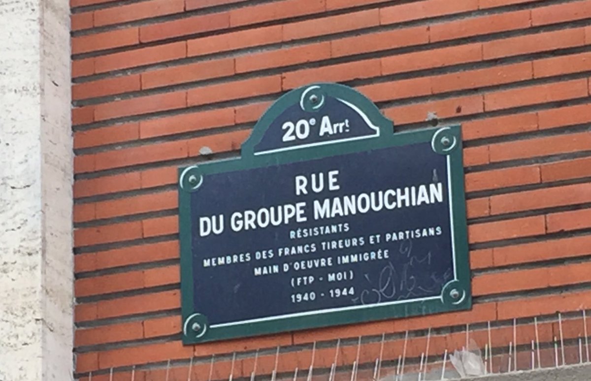 yannickhoppe's tweet photo. Aujourd’hui, #78ans après le 21 février 1944, @Paris se souvient du courage des 23 membres du groupe Manouchian dont une rue de #Paris20 porte le nom et où une fresque nous invite à garder la #mémoire vive et à ne jamais oublier face aux résurgences de l’inacceptable. 🕊 https://t.co/yaVpgzXrGw