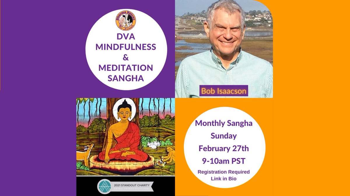 dharma4animals's tweet image. DVA Mindfulness & Meditation Sangha for Animal Activists. Join us Sun, 2-27, @ 9am pst for the 1st DVA monthly Sangha meeting. We decided to have 1-hour monthly Sangha meetings every last Sunday with every 3rd month being a 1/2 day retreat. Registration is required. Link in Bio.