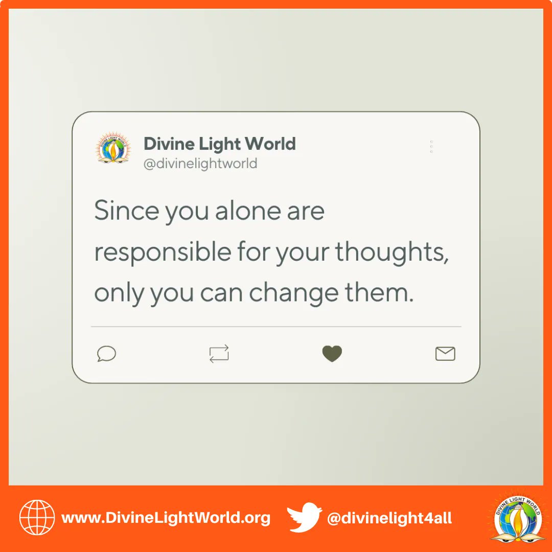 divinelight4all's tweet photo. Since you alone are responsible for your #thoughts, only you can change them. ~ #ParamahansaYogananda
#motivationalmondays #thoughtshavepower #mindyourthoughts #wisdom https://t.co/ekwLR9p0EL