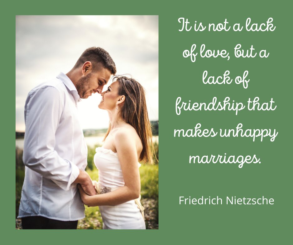 MarriageBootCmp's tweet photo. It is not a lack of love, but a lack of friendship that makes unhappy marriages. Friedrich Nietzsche Join us for our next Marriage &amp; Life Enrichment Boot Camp June 15-18, 2022 in Plano, TX. Register now at https://t.co/Pq7DYT8OyS https://t.co/l1gp1rxyO1
