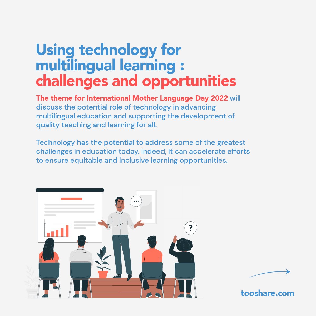 tooshare_africa's tweet photo. https://t.co/eRm41jxGCx ✅
📣 Today is World Mother Language Day.
#SharingKnowledge #JoinTooShare #ExtendYourWorld #Kebetu https://t.co/XFBvflPluF
