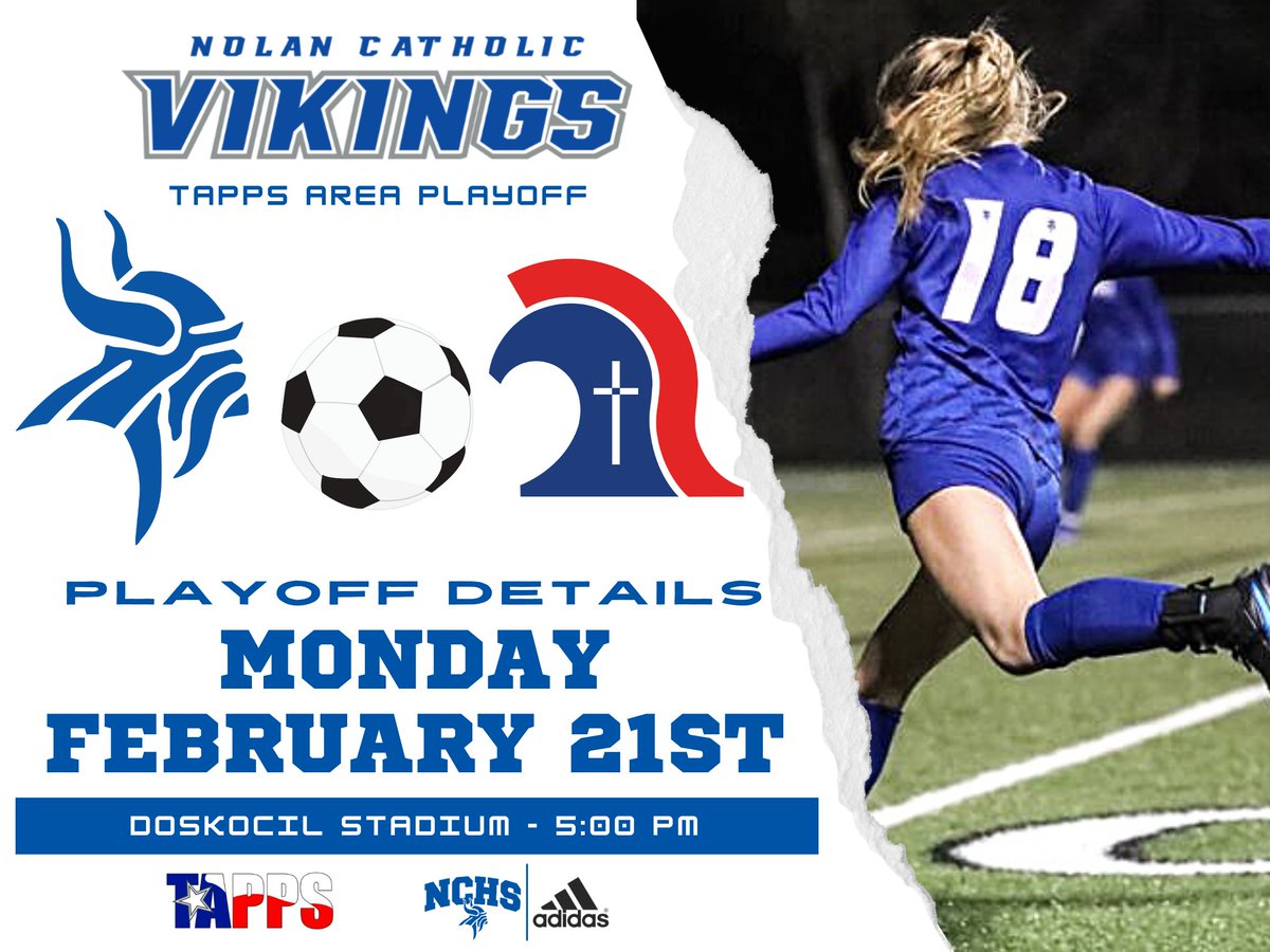 Nolan_Athletics's tweet photo. TAPPS Area Playoff! @nolansoccer 

📍 @NolanCatholic 
⌚️ 5:00 PM
🆚 @TCATrojans 

Senior Celebration following the game!

#LVSgameday https://t.co/1t6X53Hzst