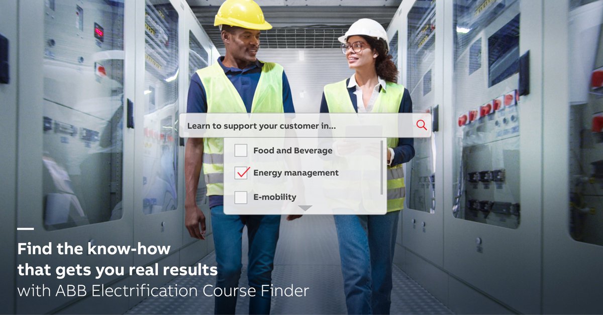 ABBelec's tweet image. Calling all distributors. ABB Electrification Course Finder can help you build knowledge and real skills to support your customers. 
#Electrification #CourseFinder

video: campaign.abb.com/ABBElectrifica…
Find out more: campaign.abb.com/ABBElectrifica…