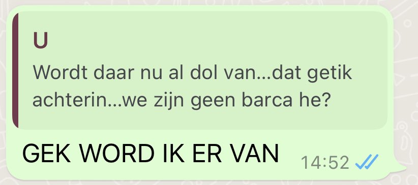 RHabers's tweet photo. @SjorsBrugge @JIH1980 @remcovanholten Zie nu zelfs dat ik in al het ongeloof reageer op mijn eigen berichten …🙈 Alle ‘whatsappetiquetteregels’ overboord! 😉😬 Ik kan dus ook prima in mijn eentje in een groepsapp zitten…hele gesprekken 🤣😬 https://t.co/Z2xsbDwHZG